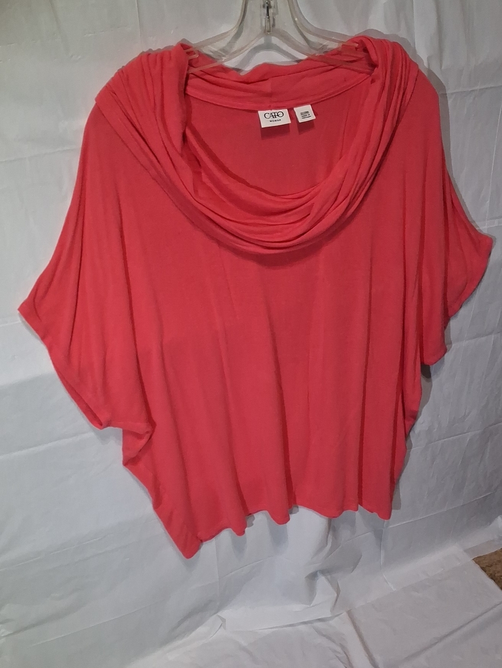 💥Cato Fashions Pink Draped Cowl Neck Blouse Plus Size 22/24 2X EUC💥
